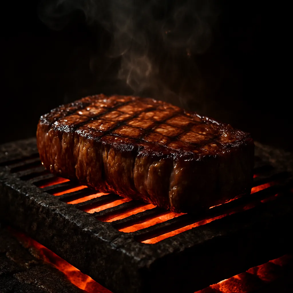 Premium Steak auf dem Lavasteingrill